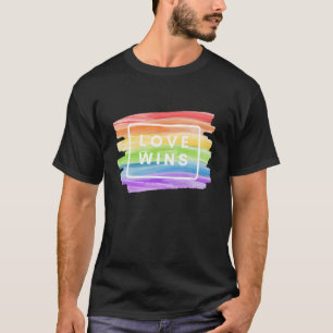 T-shirt Aquarelle LGBT Pride L'amour gagne Rainbow Paint