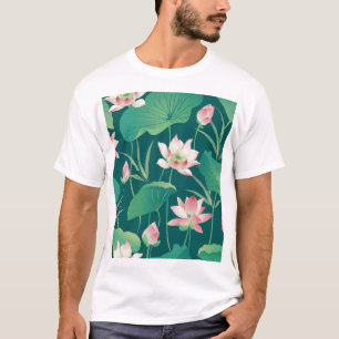 T-shirt Aquarelle lotus : fleurs vintages sans soudure.
