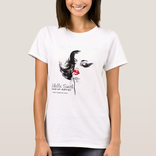 T-shirt Aquarelle maquillage visage marque artiste (Devant)