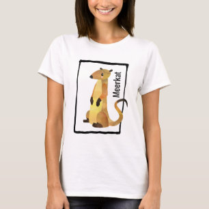 T-shirt Aquarelle Meerkat à l'intérieur d'un cadre à main