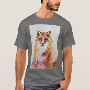 T-shirt Aquarelle mignonne Rouge Fox Whimsical Mens T Shir