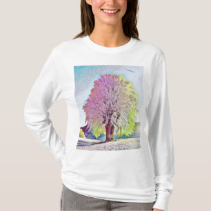 T-shirt Aquarelle moderne des arbres enneigés colorés