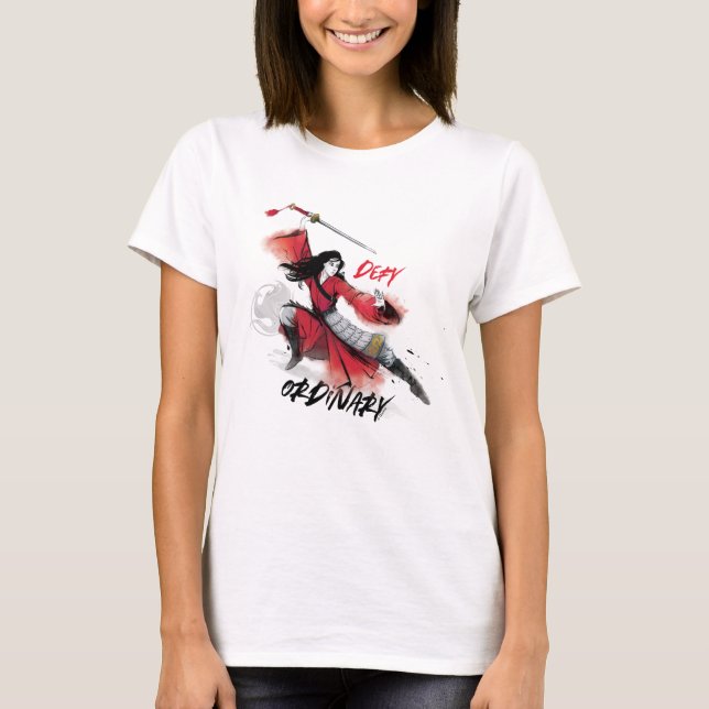 T-shirt Aquarelle Mulan "Defy Ordinary" (Devant)