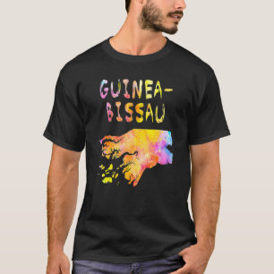 T-shirt Aquarelle multicolore Guinée Bissau Carte Ar numér