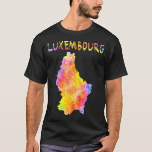 T-shirt Aquarelle multicolore Luxembourg Carte Artwo numér