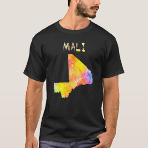 T-shirt Aquarelle multicolore Mali Carte Artefacts numériq