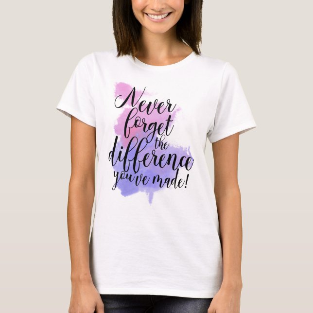 T-shirt Aquarelle N'Oubliez Jamais La Différence Retraite (Devant)
