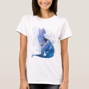 T-shirt Aquarelle numérique bleu Splash Siamese Cat 726