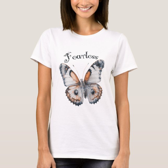 T-shirt Aquarelle papillon sans peur Conception graphique, (Devant)