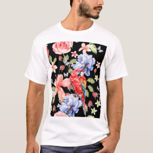 T-shirt Aquarelle Parrot : Parfum Floral Romance.