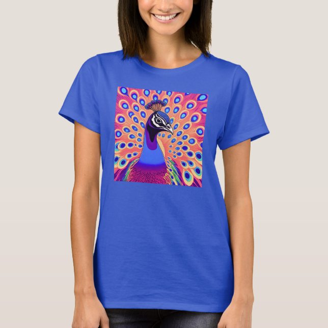 T-shirt Aquarelle Peacock (Devant)