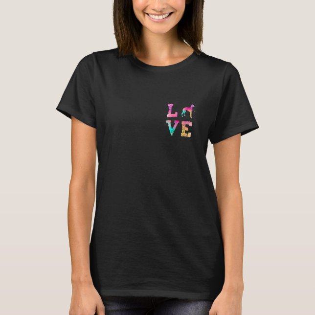 T-shirt Aquarelle Peinture Greyhound Maman Chien dans la p (Devant)