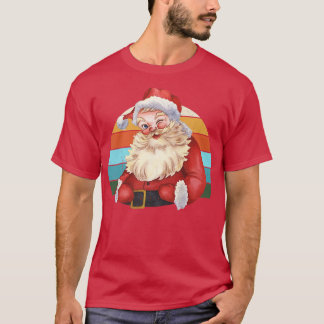 T-shirt Aquarelle Père Noël Christmas Tree Lights Noël Ado