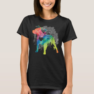 T-shirt Aquarelle Pitbull Love Zen Pit Bull