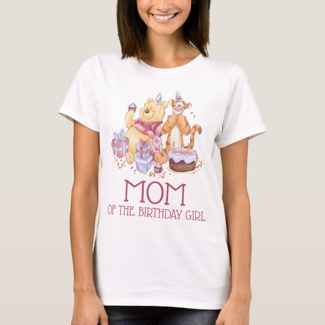T-shirt Aquarelle Pooh & Friends | Première maman d'annive (Devant)