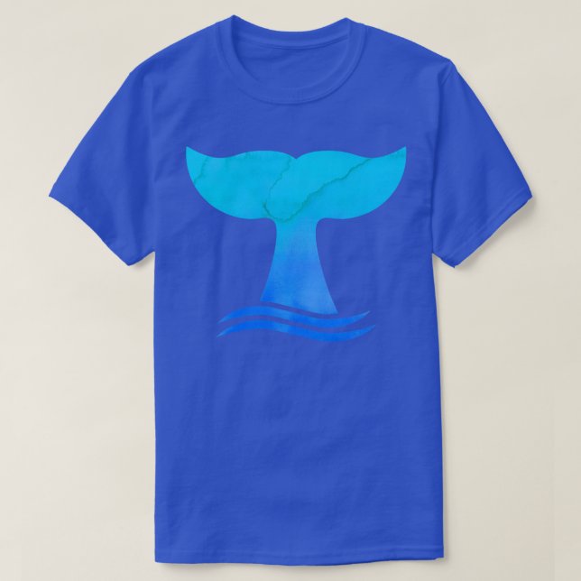 T-shirt Aquarelle Queue de baleine dans les vagues d'obser (Design devant)