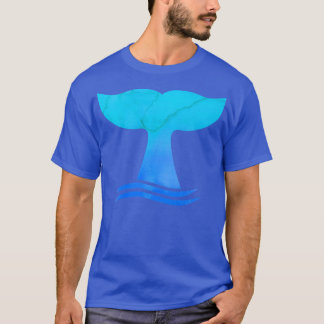 T-shirt Aquarelle Queue de baleine dans les vagues d'obser