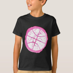 T-shirt Aquarelle rose fille de basket