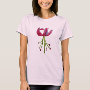 T-shirt Aquarelle rose Lily art floral moderne
