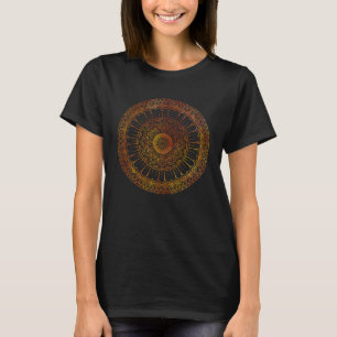 T-shirt Aquarelle Rosette ronde Mandala Géométrie Bon Vib