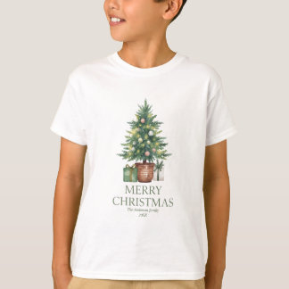 T-shirt Aquarelle rustique Arbre de Noël non photo
