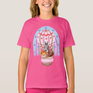 T-shirt Aquarelle Safari Animaux Zèbre, Tigre, Hippo Hot
