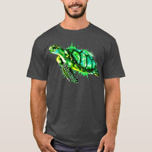 T-shirt Aquarelle Sea Ocean Turtle cadeau 3