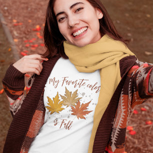 T-shirt Aquarelle simple Automne Feuillage Feuilles