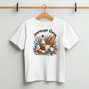 T-shirt Aquarelle Sourdough Queen pour boulangerie femme b