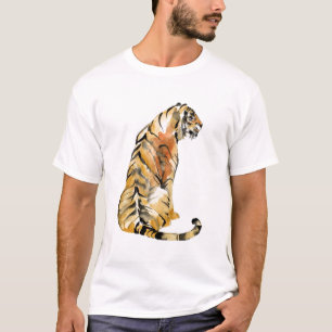 T-shirt Aquarelle Tiger assis