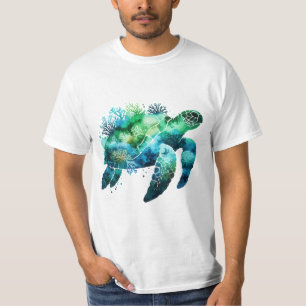 T-shirt Aquarelle Tortue coquille