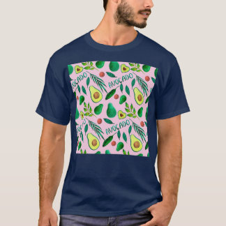 T-shirt Aquarelle transparente avec avocat et feuille