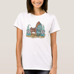 T-shirt Aquarelle Tropical Surfing Beach Gnomes