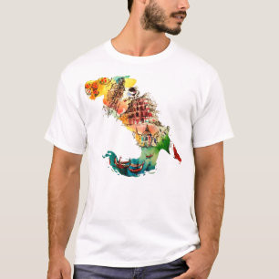 T-shirt Aquarelle vintage d'amour de voyage de ville de