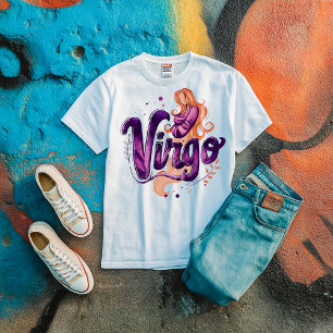 T-shirt Aquarelle Virgo Graffiti Airbrush Zodiac femme
