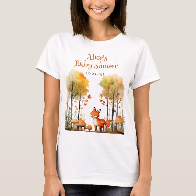 T-shirt Aquarelle Woodland Fox Mommy-to-be (Devant)
