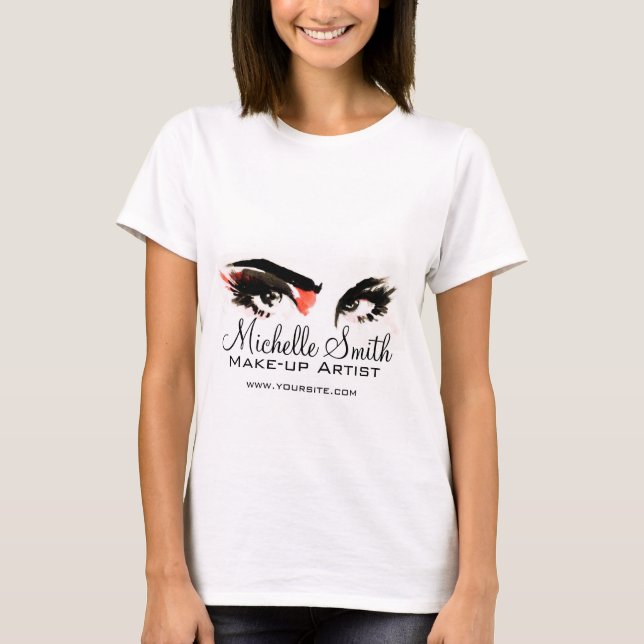 T-shirt Aquarelle yeux de foudre extension maquillage marq (Devant)