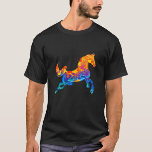T-shirt Aquarelles abstraites de cheval au galop Équestre