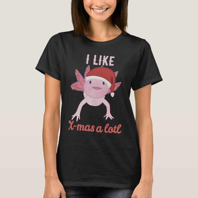 T-shirt Aquarium de Noël Axolotl Fish Tank X Mas Lurch (Devant)