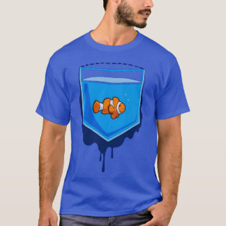 T-shirt Aquarium Poisson Dans Une Poche Et Autour De Poche