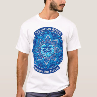 T-shirt Aquarius 2026 Zodiac Mandala | Futuristic Astrolog