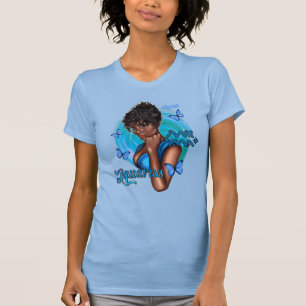 T-shirt Aquarius Diva Noir Innovant avec Flair audacieux