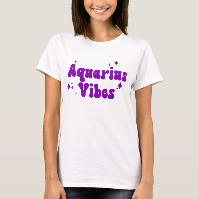 T-shirt Aquarius Vibes Astrologie Zodiaque Étoiles violett (Devant)