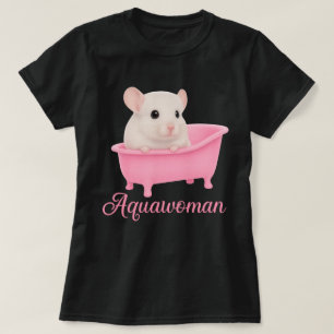 T-shirt Aquawoman Gerbille dans une Baignoire Rose   Ronge