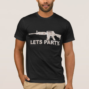 T-shirt AR15 laisse le blanc sale de partie
