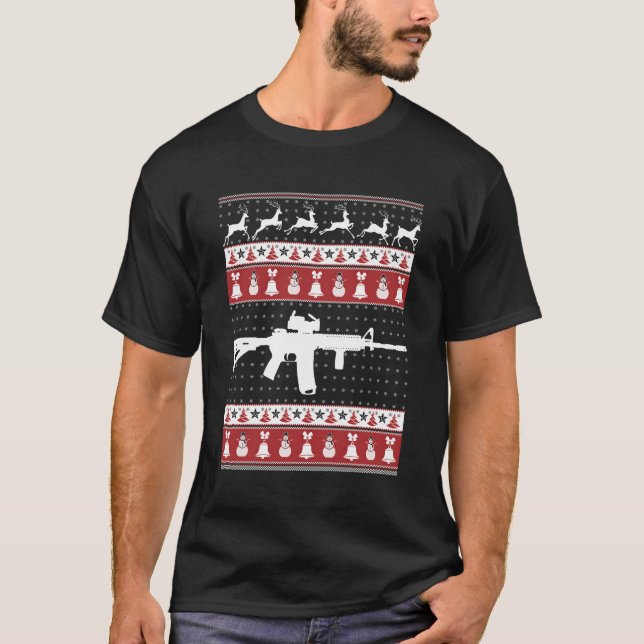T-shirt Ar15 Vilains Noël Sweater Pour Noël (Devant)