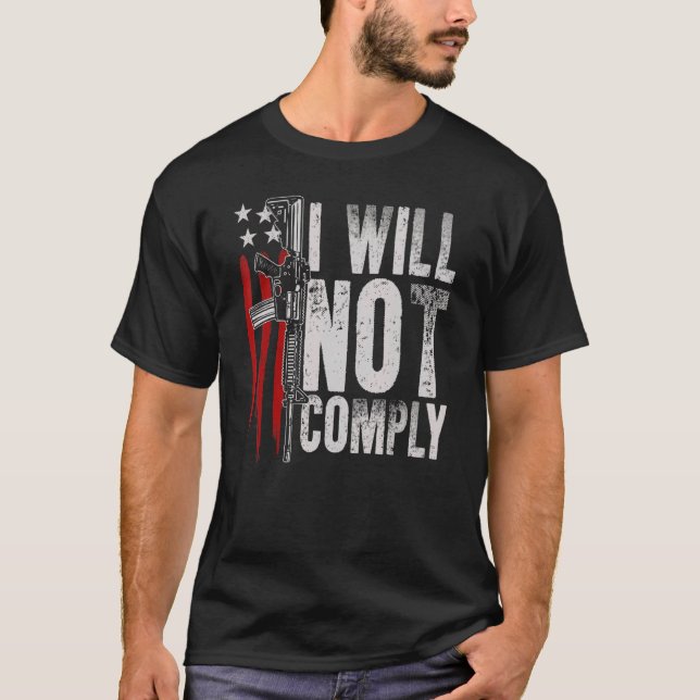 T-shirt Ar 15 Arme à drapeau américain Droits d'armes à fe (Devant)