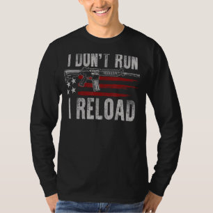 T-shirt AR-15 Gun drapeau américain Je ne cours pas Je rec