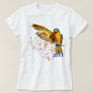 T-shirt Ara bleu et jaune lance des confettis