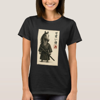 T-shirt Arabian Horse Samurai Ink Art Sumi-e Style Novelty
